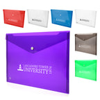Branded Translucent Plastic Document Folder with Press Stud
