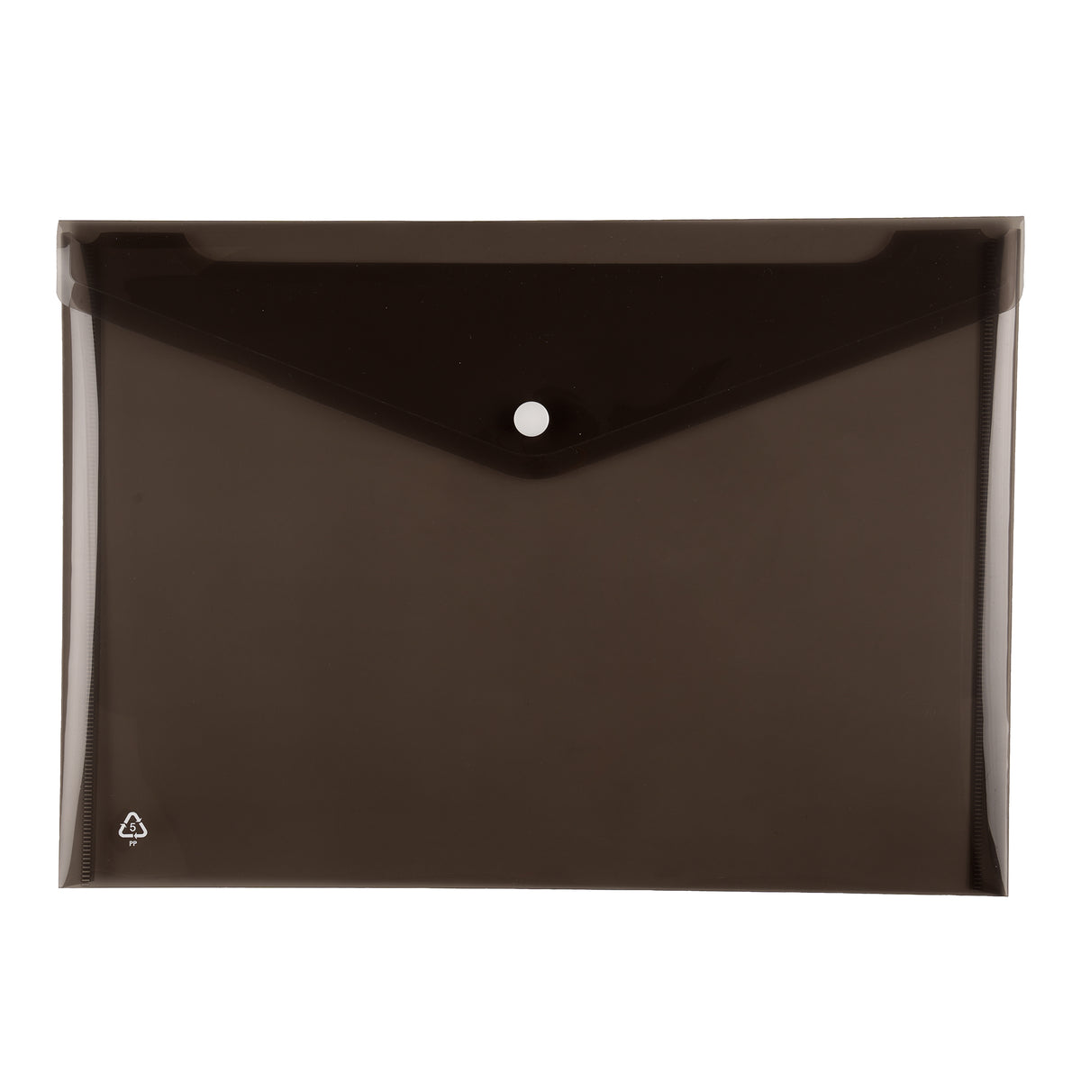 Branded Translucent Plastic Document Folder with Press Stud
