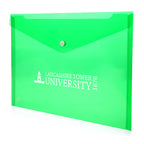 Branded Translucent Plastic Document Folder with Press Stud in Green