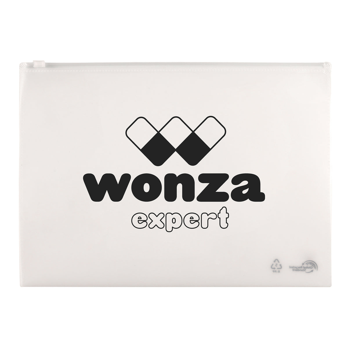 Branded Recycled Plastic Zipped Document Wallet in Transparent