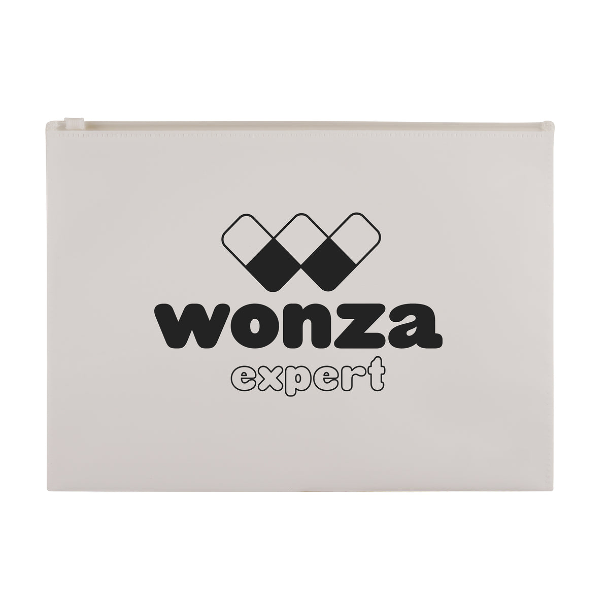 Branded Recycled Plastic Zipped Document Wallet in White