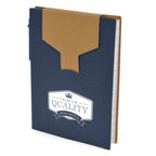 Branded Notebook with Pen and Sticky Notes in Navy Blue