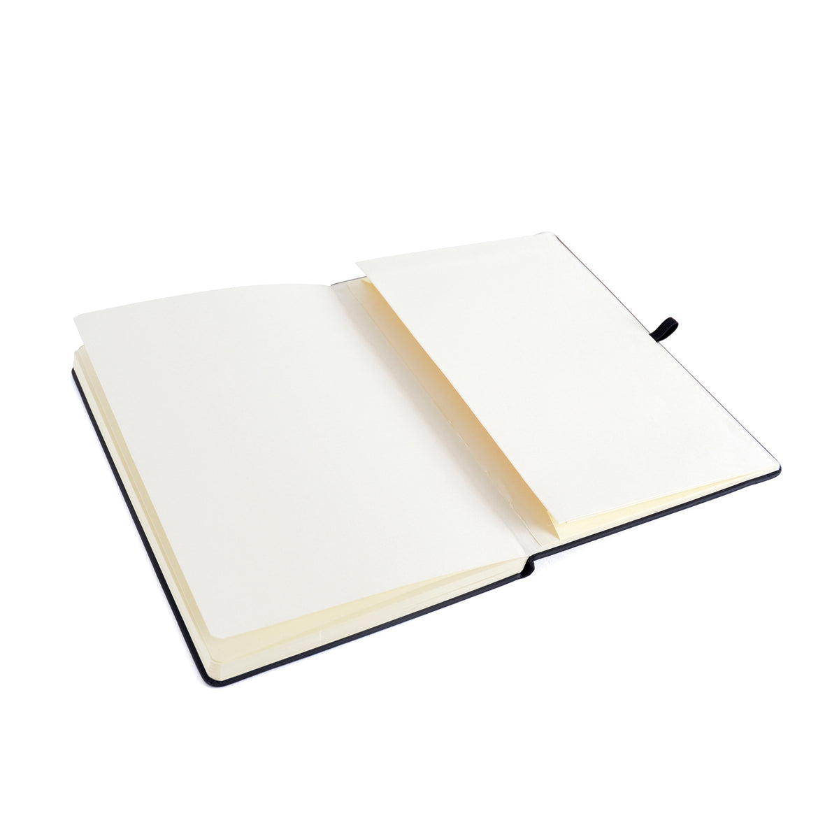 Branded Black PU Plain Page Notebook with Pen Loop