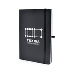 Branded Black PU Graph Page Notebook with Pen Loop