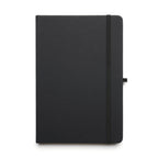 Branded Black PU Graph Page Notebook with Pen Loop