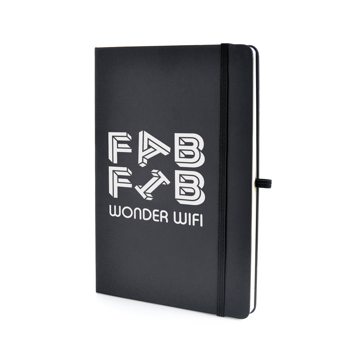 Branded Black PU Dotted Page Notebook