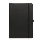 Branded Premium Recycled PU Notebook with Gun Metal Trim