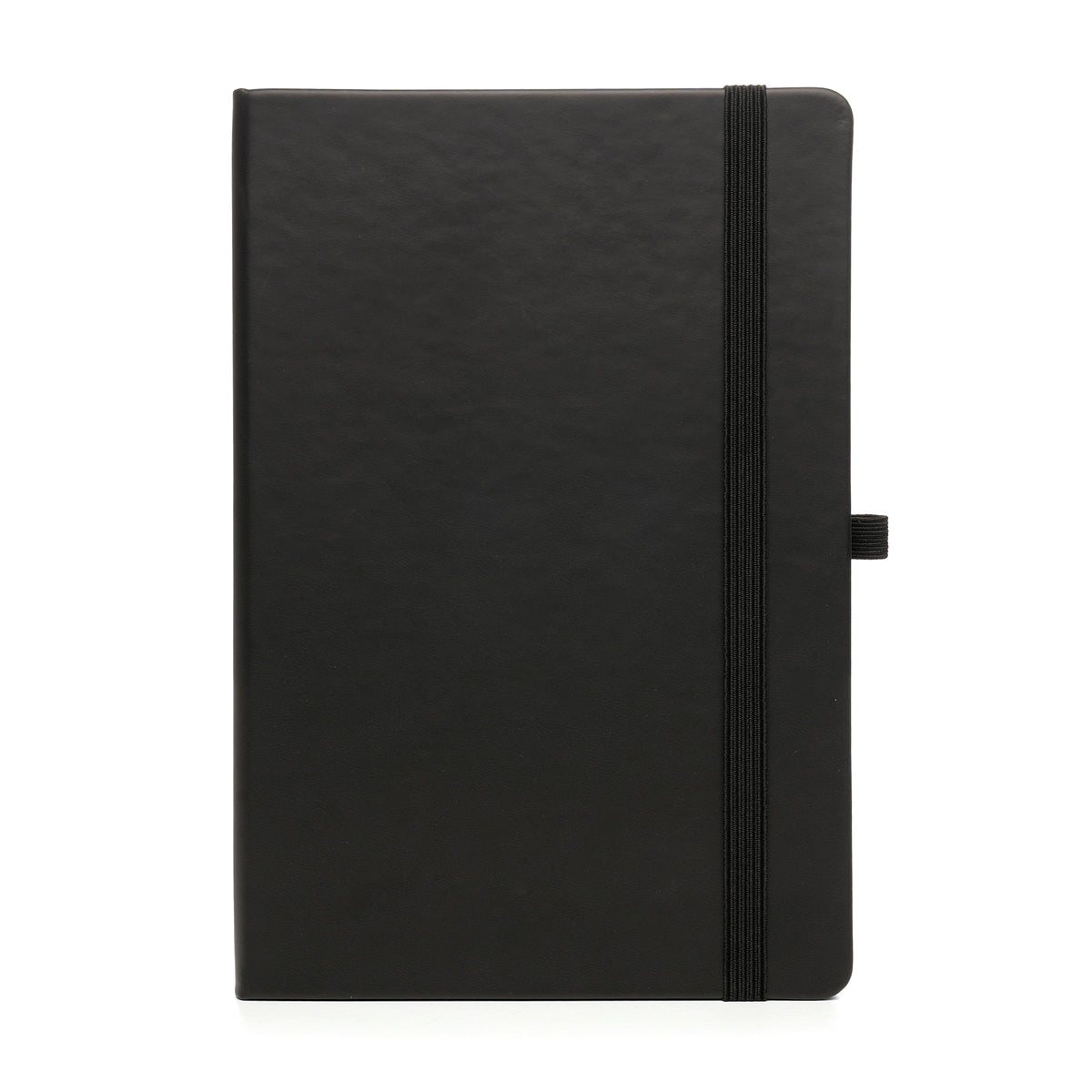 Branded Premium Recycled PU Notebook with Gun Metal Trim