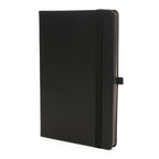 Branded Premium Recycled PU Notebook with Gun Metal Trim