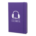 Branded Classic Lined Notebook with Elastic Closure in Purple