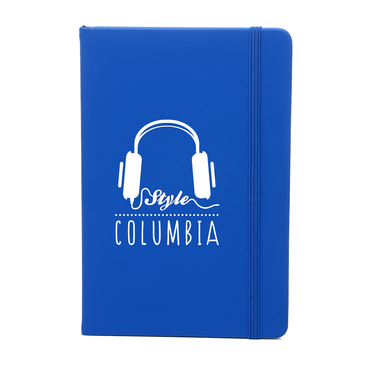 Branded Classic Lined Notebook with Elastic Closure in Royal Blue