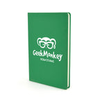 Branded Slimline PU Notebook with Cream Pages in Green