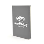 Branded Slimline PU Notebook with Cream Pages in Grey