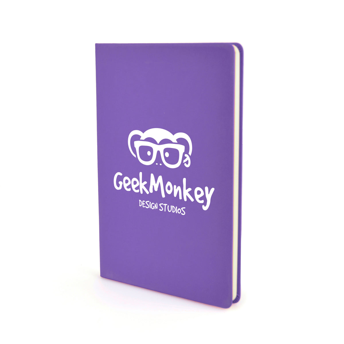 Branded Slimline PU Notebook with Cream Pages in Purple
