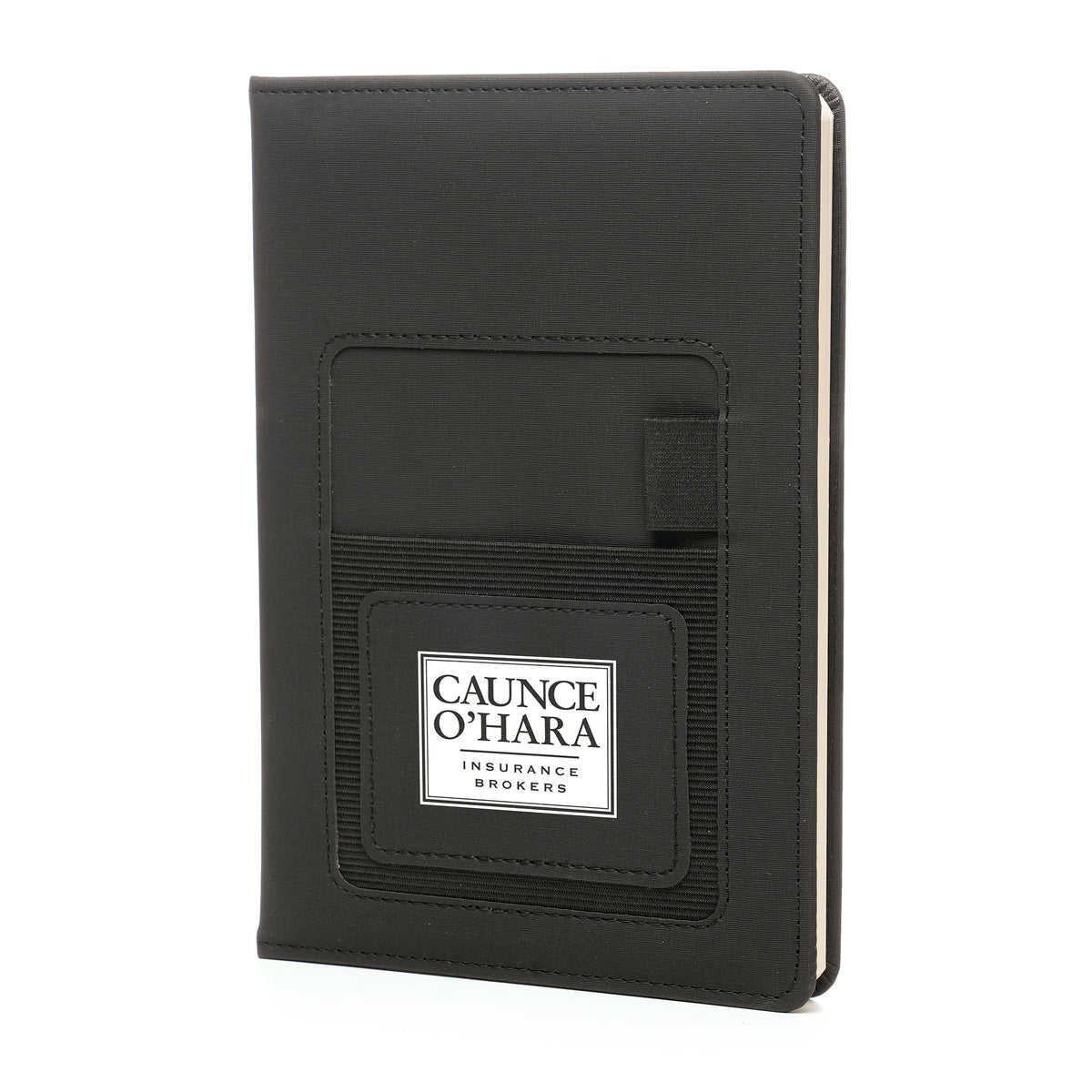 Branded PU Notebook with Elastic Phone Pocket