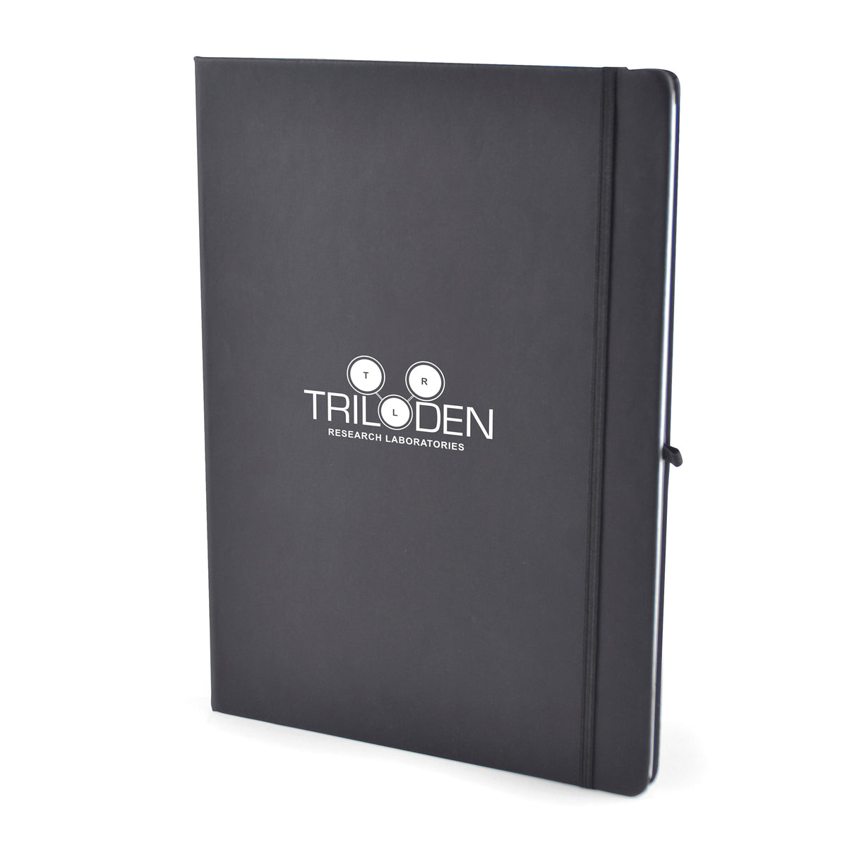 Branded A4 PU Lined Notebook with Pen Loop in Black
