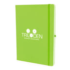 Branded A4 Coloured PU Notebook and Matching Pen Set in Green