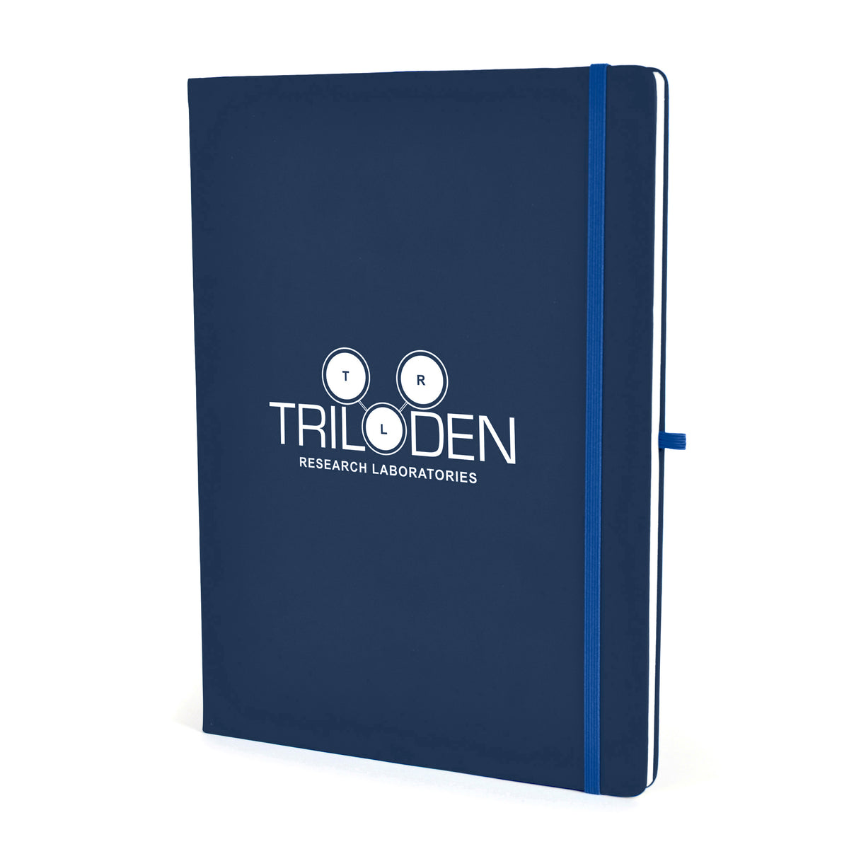 Branded A4 Coloured PU Notebook and Matching Pen Set in Navy Blue
