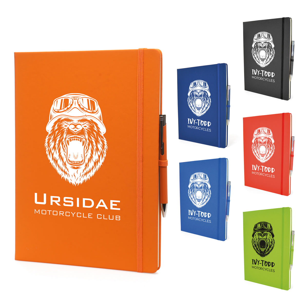 Branded A4 PU Lined Notebook with Pen Loop