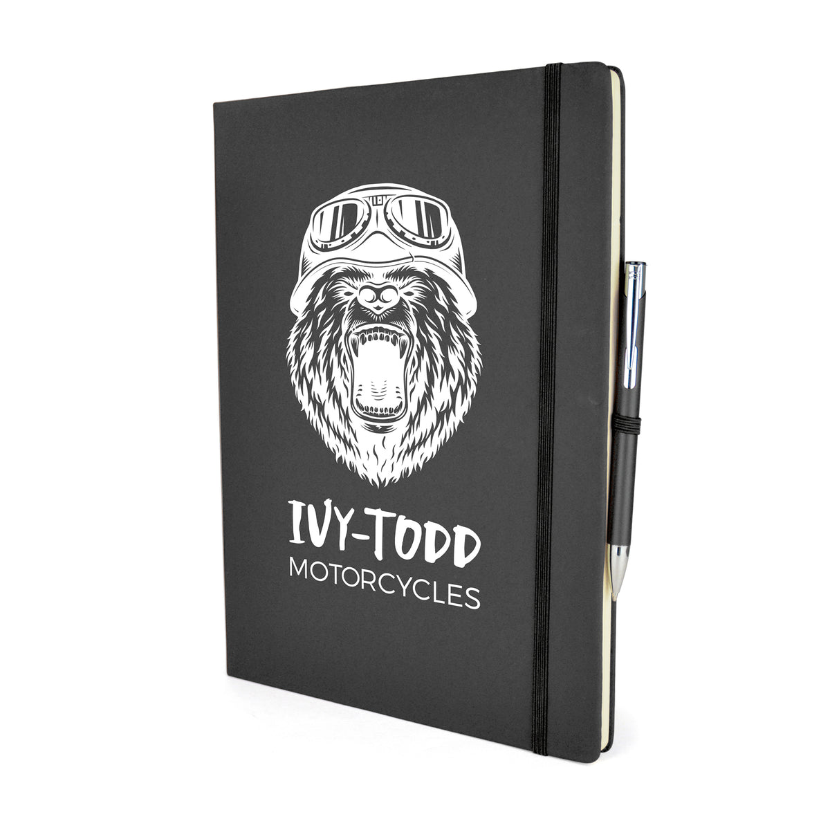 Branded A4 Coloured PU Notebook and Matching Pen Set
