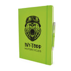 Branded A4 Coloured PU Notebook and Matching Pen Set