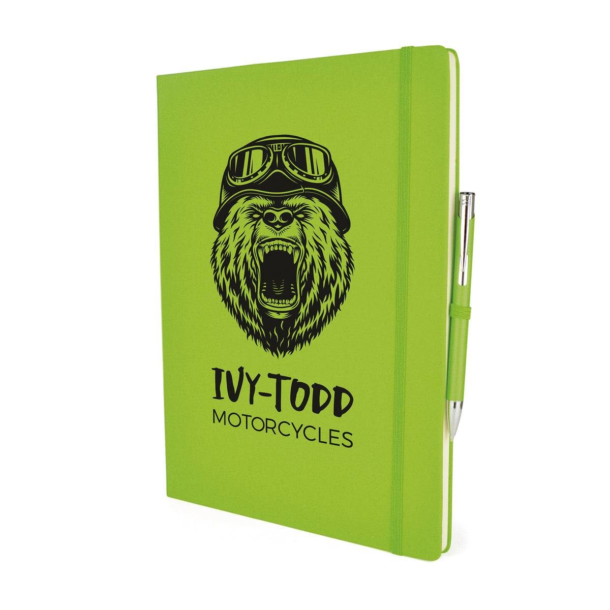 Branded A4 Coloured PU Notebook and Matching Pen Set