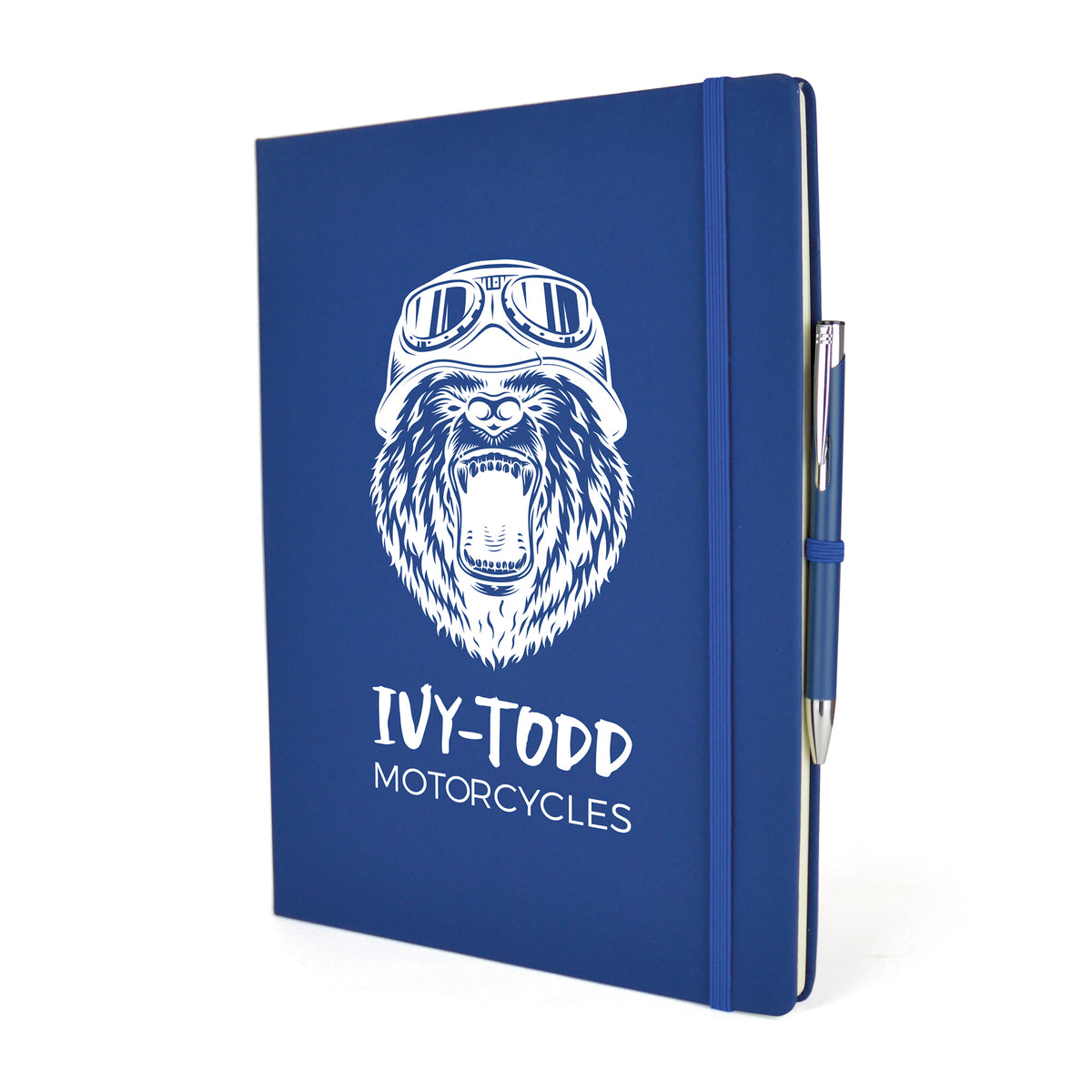 Branded A4 Coloured PU Notebook and Matching Pen Set
