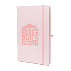 Branded A5 Coloured PU Notebook and Matching Pen Set in Baby Pink