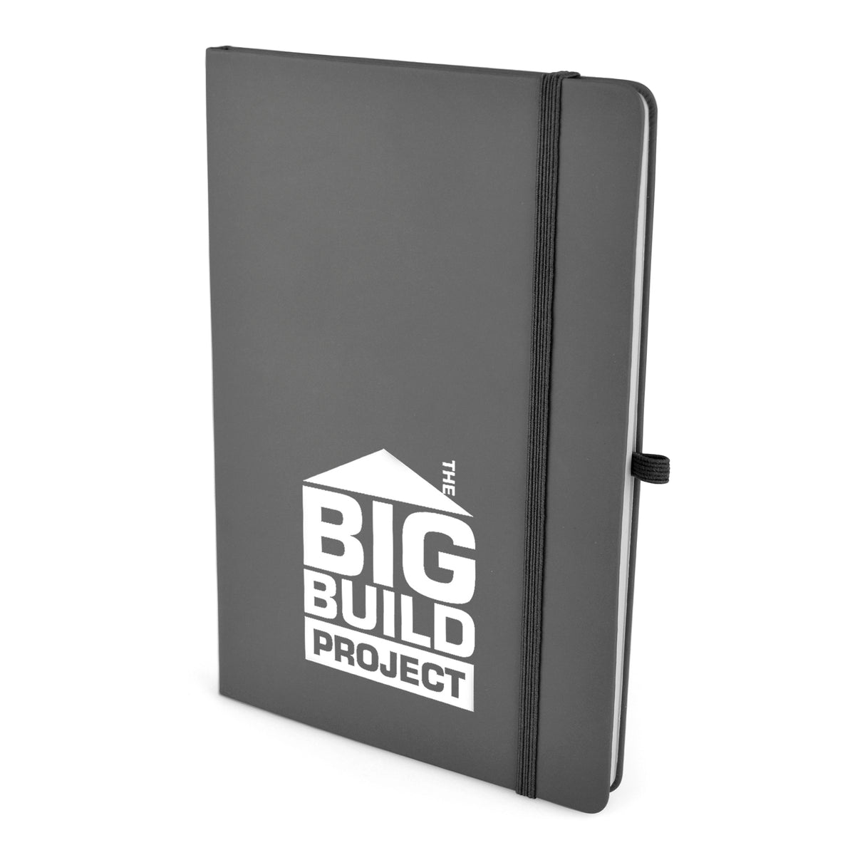 Branded A5 Coloured PU Notebook and Matching Pen Set in Dark Grey