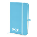 Branded A6 Coloured PU Notebook and Matching Pen Set in Cyan