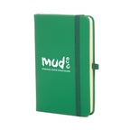 Branded A6 Coloured PU Notebook and Matching Pen Set in Dark Green