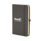 Branded A6 Coloured PU Notebook and Matching Pen Set in Grey
