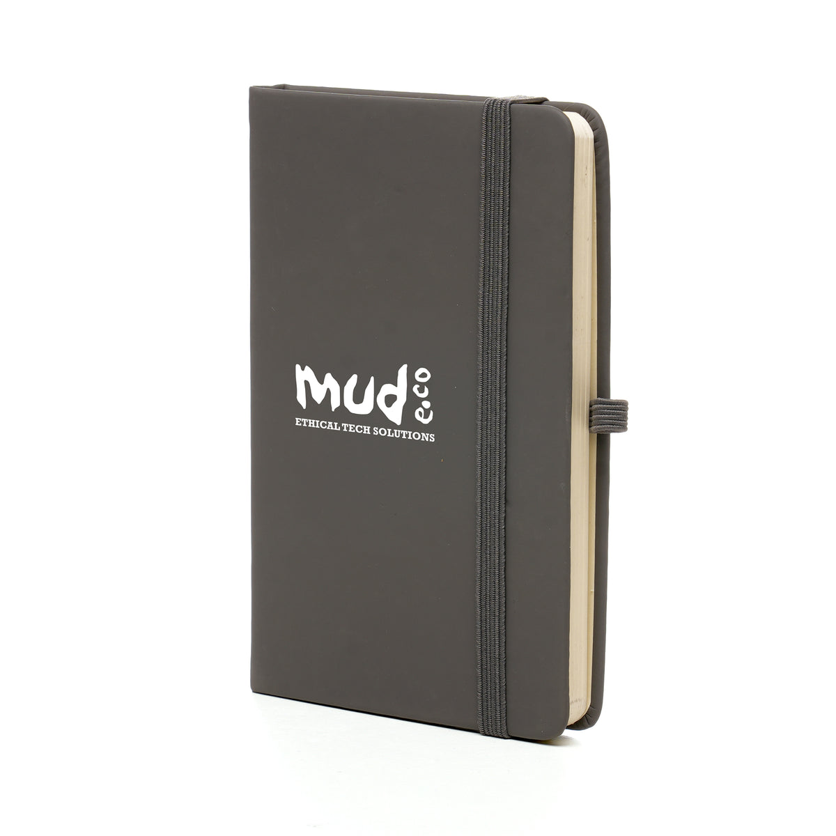 Branded A6 Coloured PU Notebook and Matching Pen Set in Grey