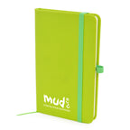 Branded A6 Coloured PU Notebook and Matching Pen Set in Light Green