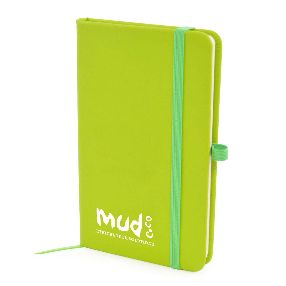 Branded A6 Coloured PU Notebook and Matching Pen Set in Light Green