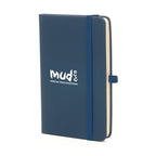 Branded A6 Coloured PU Notebook and Matching Pen Set in Navy Blue