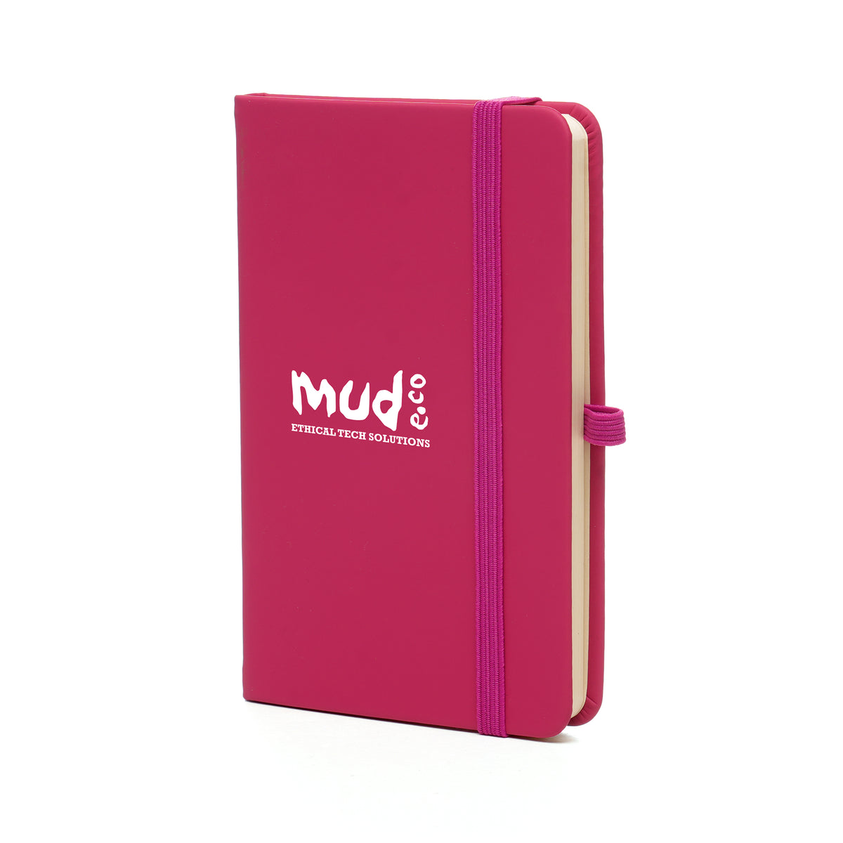 Branded A6 Coloured PU Notebook and Matching Pen Set in Pink
