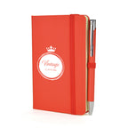 Branded A6 Coloured PU Notebook and Matching Pen Set
