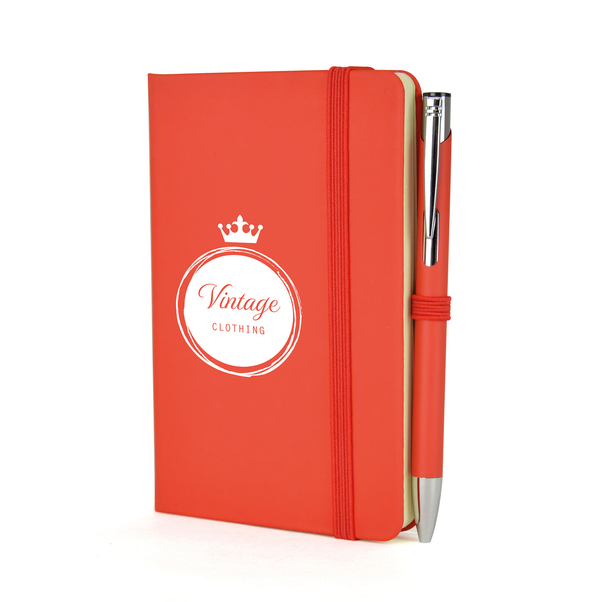 Branded A6 Coloured PU Notebook and Matching Pen Set