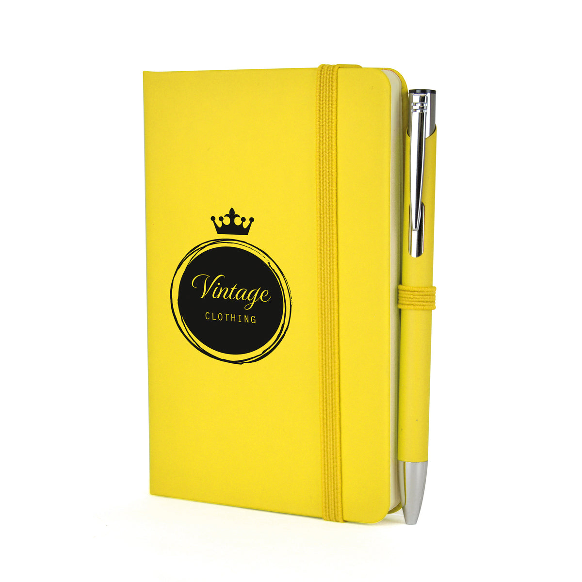 Branded A6 Coloured PU Notebook and Matching Pen Set