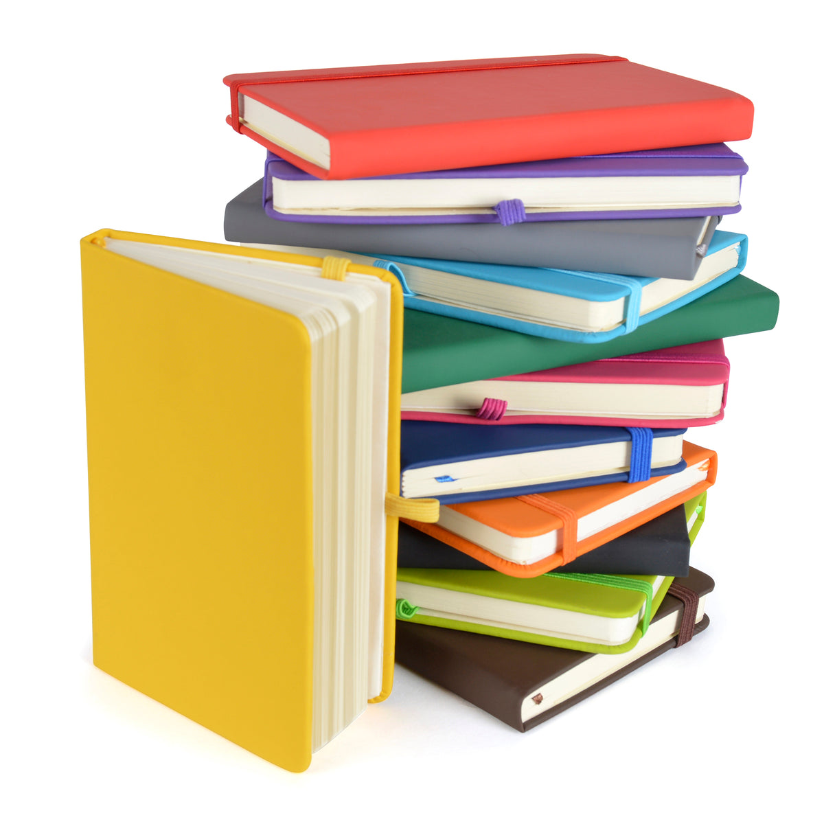 Branded A6 Coloured PU Notebook with Pen Loop
