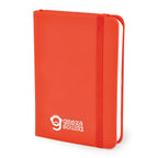 Branded A7 Pocket PU Notebook with Back Pocket in Red