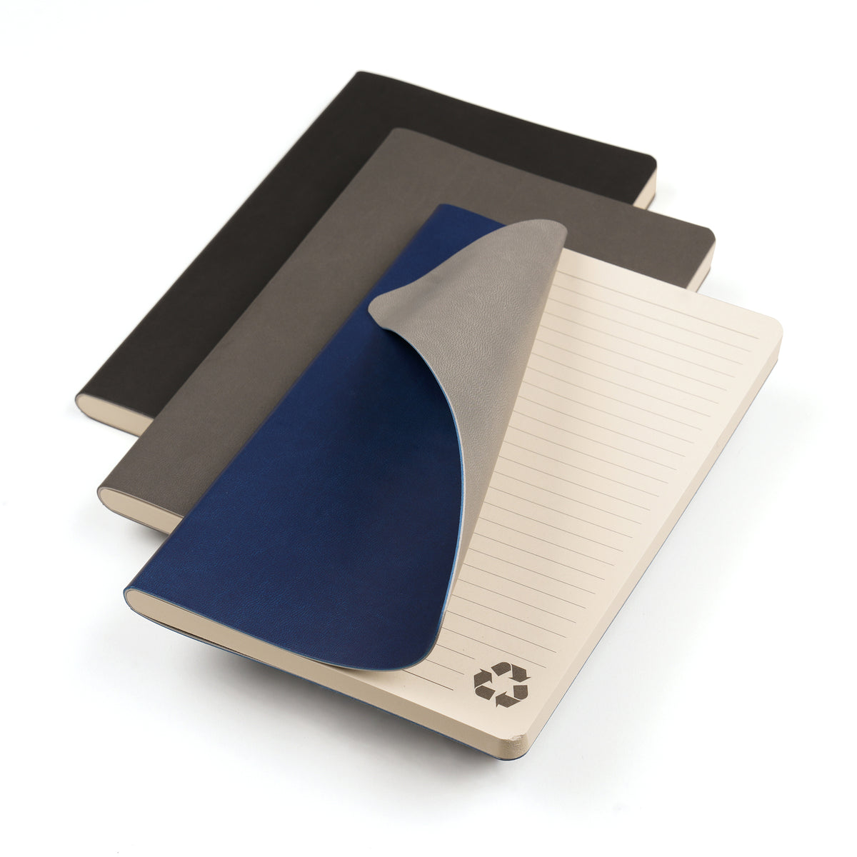 Branded A5 Soft Touch PU Notebook with Recycled Paper