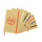 Branded A5 Natural Recycled Card Notebook with Coloured Accents
