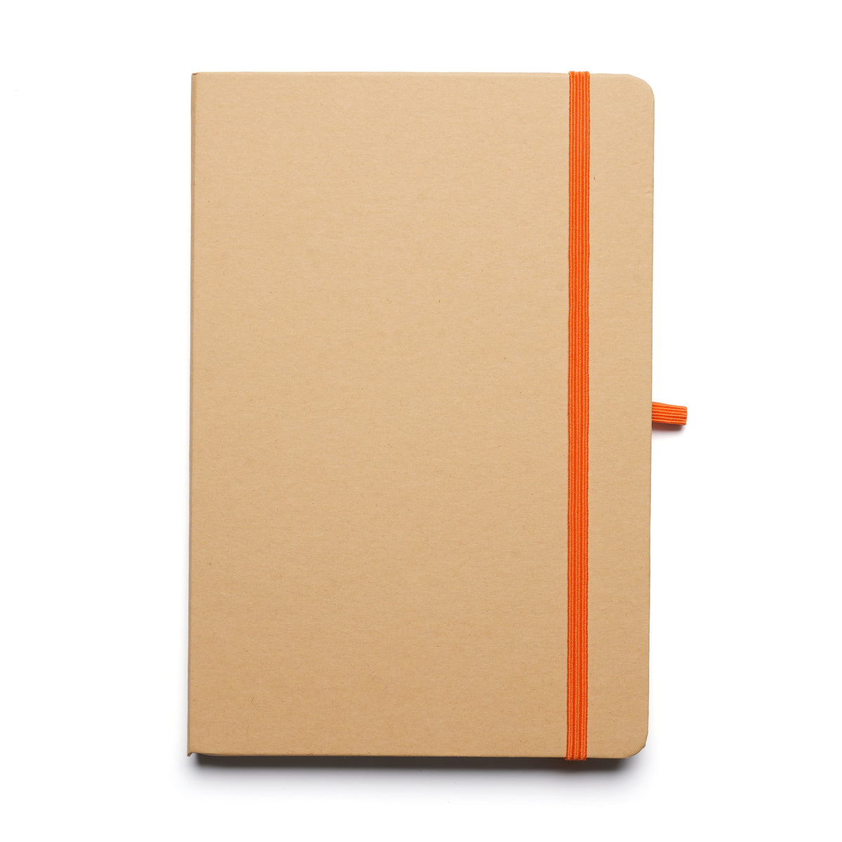 Branded A5 Natural Recycled Card Notebook with Coloured Accents