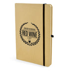 Branded A5 Natural Recycled Card Notebook with Coloured Accents in Black