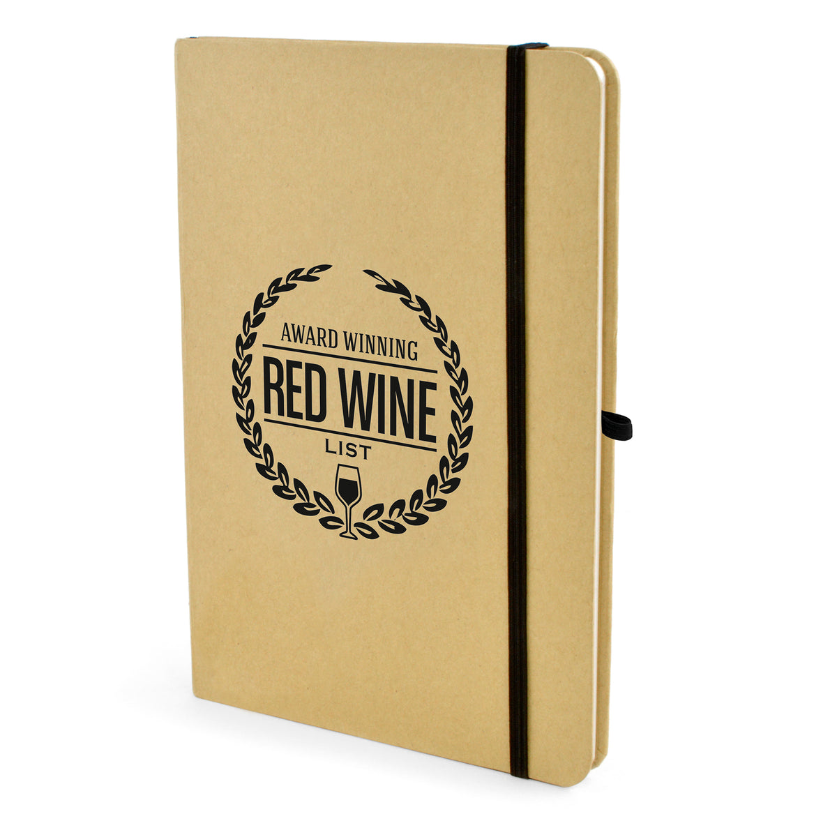 Branded Recycled Notebook and Bamboo Ball Pen Gift Set in BLACK