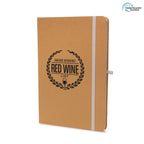 Branded Recycled Notebook and Bamboo Ball Pen Gift Set in WHITE