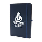 Branded A5 Recycled Card Notebook with Coloured Cover in Navy Blue