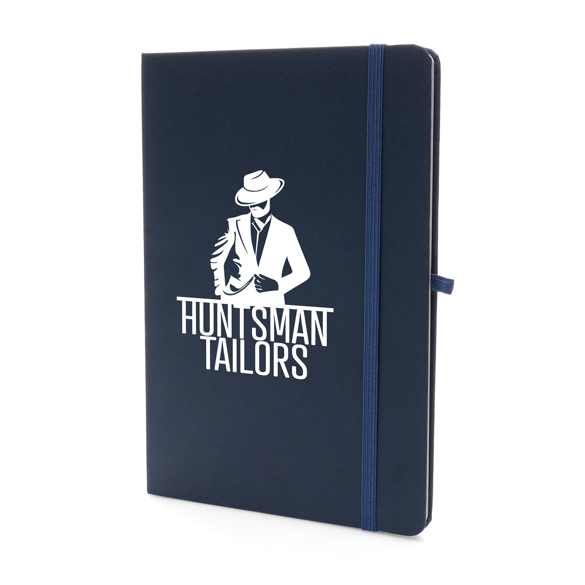 Branded A5 Recycled Card Notebook with Coloured Cover in Navy Blue